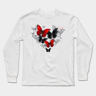 Realistic Black and Red Morpho Long Sleeve T-Shirt